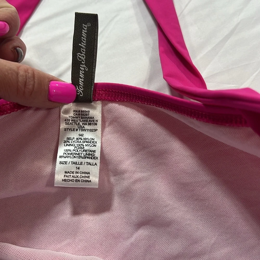Tommy Bahama one piece pink swimsuit size 14 - Picture 2 of 10